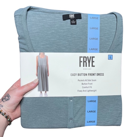 New with Tag Frye Womens Easy Button Down Front Trooper Sleeveless Maxi Dress - Picture 9 of 16